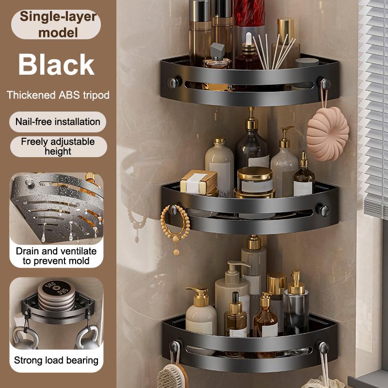 Three-Story Bathroom Nail Free Rack Shower Corner Rack Plastic Shampoo Rack Shower Supplies Storage Rack Bathroom Accessories