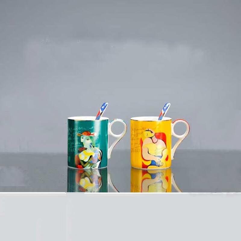 Picasso Art Couple Mug and Spoon Set