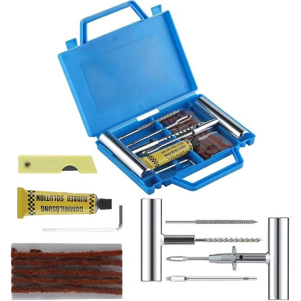 Heavy Duty Tire Plug Kit 12/26Pcs - Professional Tools for Tubeless Tyre Flats Fix Set for Cars Universal Tire Repair Plugs Kit