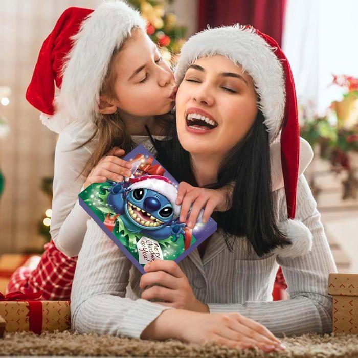 Calendrier de l'Avent Stitch 2024 Noël Mignon Dessin Animé Mode Noël avec Bracelet Kit Bracelet DIY Calendrier de Compte à Rebours d