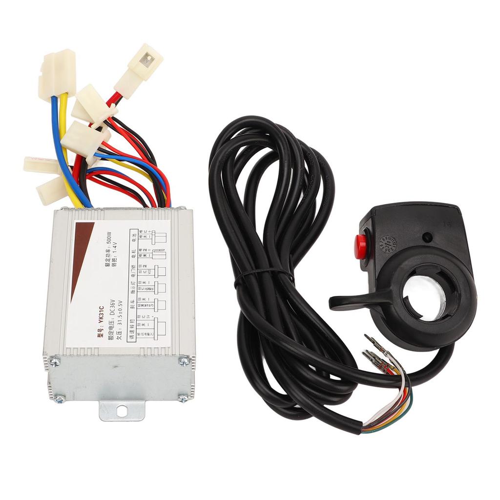 36V 500W Motor Speed Controller Finger Throttle Set Aluminum Alloy Electric Bike Conversion Kit for Electric Tricycle