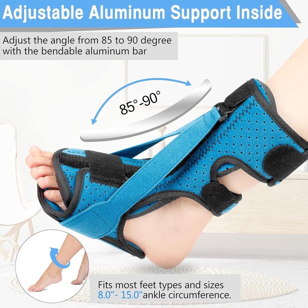 Plantar Fasciitis Night Splint, Adjustable Relief Splint for Women & Men, Brace Relief, Achilles Tendonitis and Foot Drop (Black, Large)