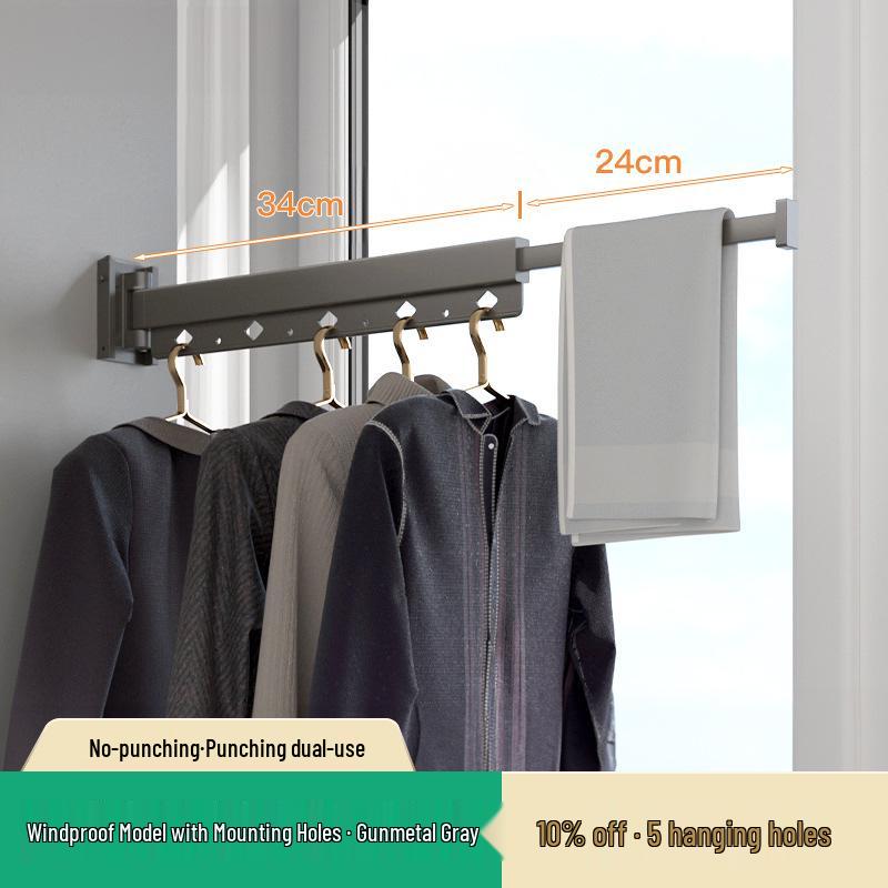 Retractable Folding Indoor Clothes Drying Rack for Balcony and Bathroom