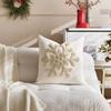45x45cm Christmas Circle Embroidered Snowflake Pillowcase Boho Embroidery Sofa Throw Pillow Cushion Cover Decoration Home