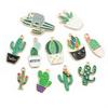 10 Stück Emaille Kaktus Blume Pflanze Charms Anhänger für Schmuckherstellung Zubehör Öl DIY Halskette Ohrringe Schmuckteile Zubehör