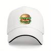 Hamburger Graphic Baseball Cap Adjustable Polyester Outdoor Casual Unisex Dad Hat