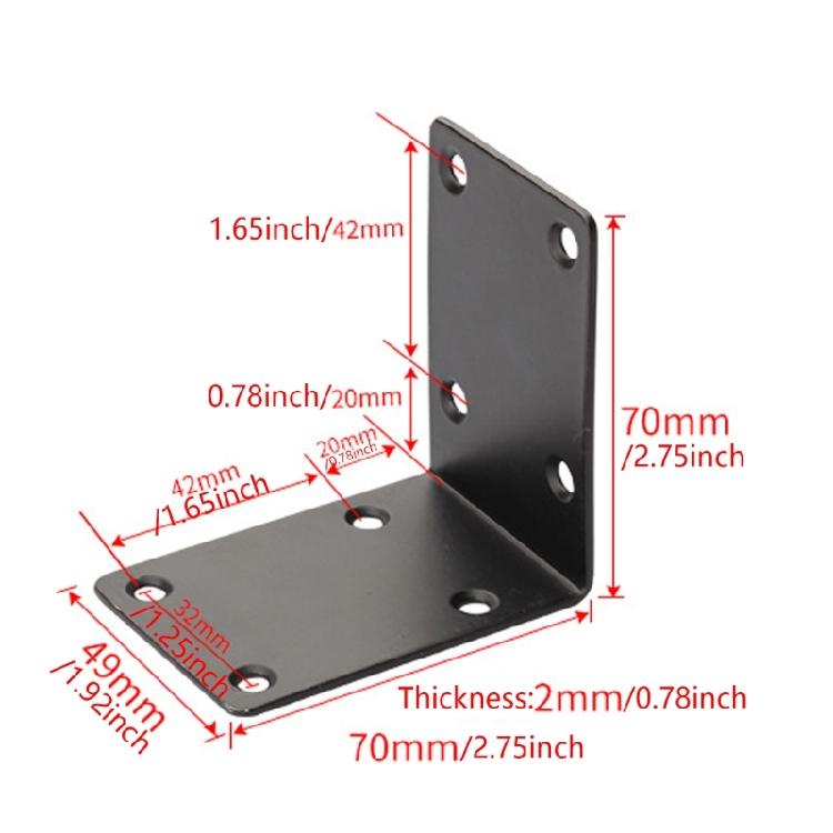 10pcs Heavy Duty Steel L Angles Brackets with Not rusts Coating Wood Shelf Support Outdoor Metal Brackets set for Wood