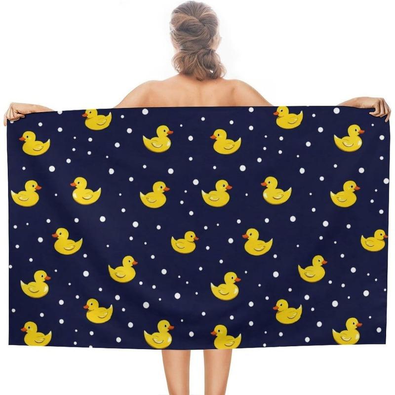 

Yellow Rubber Duck Lightweight Beach Towel, Travel Pool Towel for Sports Spa Yoga Hotel Gym W40*H60(CM)