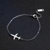 Einfaches Flugzeug Anhänger Armband für Männer Frauen Mode Damen Armbänder Edelstahl Hand Schmuck für Liebhaber Hochzeit Geschenk