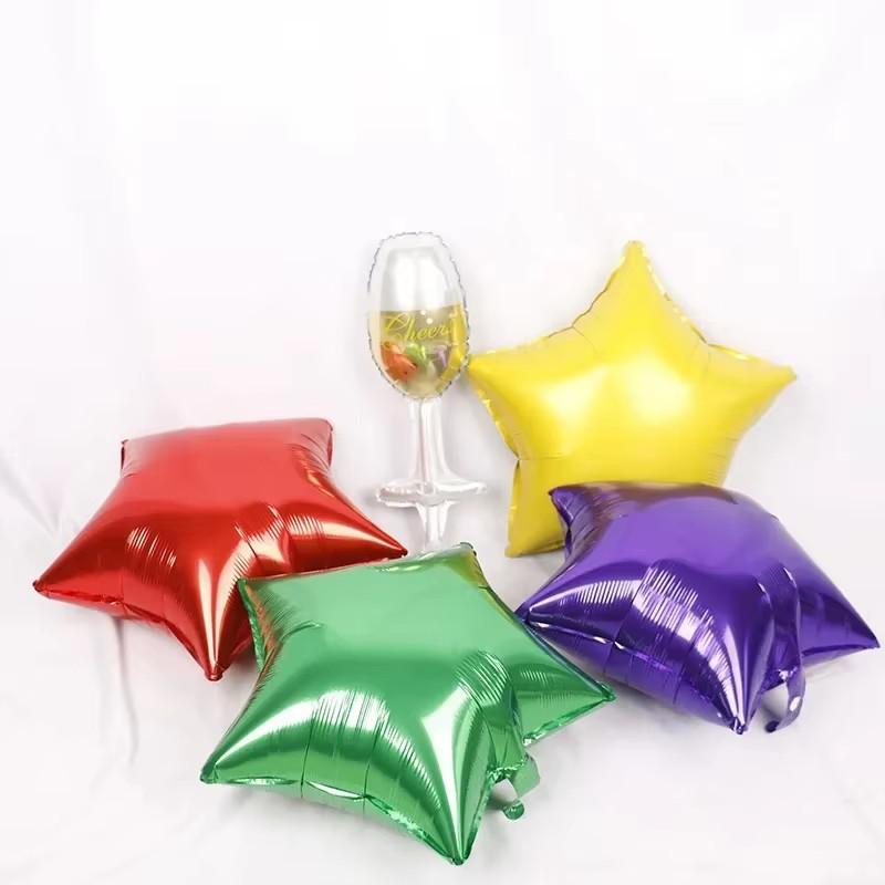 50pcs Five-point Star Aluminum Film Balloon Children Toy Gift 1st Birthday Party Wedding Decorations Pure Air Globos Supplies