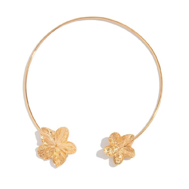 

Alloy Flower/Starfish Open Collar Necklace Clavicle Chain Adjustable Neckchain Decoration for Ocean Enthusiasts золотий