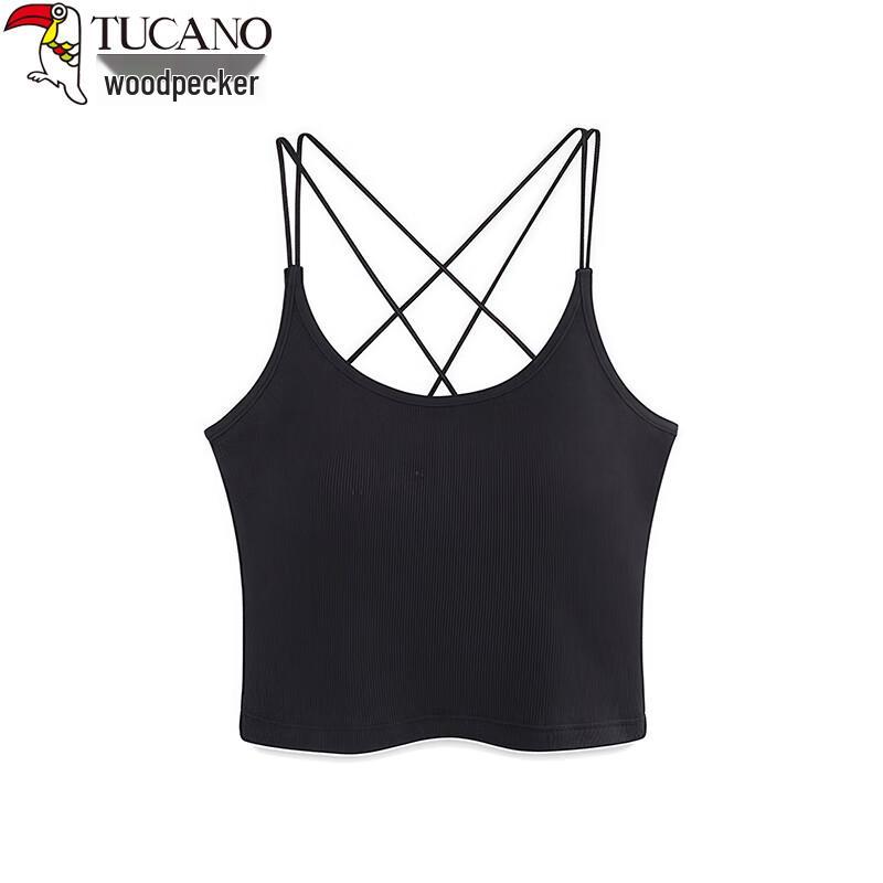 

Zhuomu Niao Women s Criss-Cross Back Built-In Bra Camisole Top
