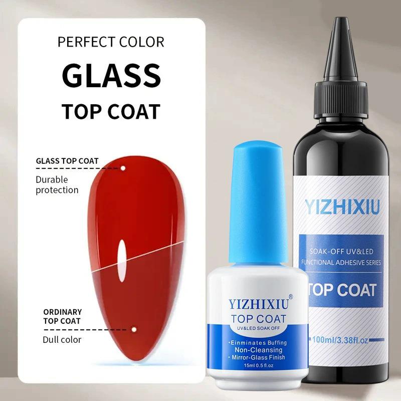 Functional Gel Nail Polish Set: Strengthening Base Coat, Balancing Matte Sealer, Marbling Liquid