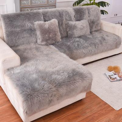 Fodera per cuscino per divano lunga in peluche antiscivolo Copridivano morbido rimovibile invernale addensato per bovindo Protezione per mobili