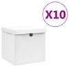 VidaXL Storage Boxes with Lids 10 Pcs 28x28x28 Cm White