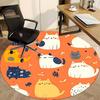 1 Stück Katzenmuster Büro Runder Teppich, Unter Bürostühlen Schlafzimmer Wohnzimmer Heimdekoration, Zimmer Deko