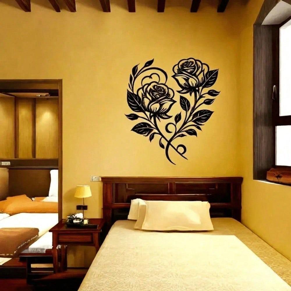 

2 шт. розы, перекрещивающиеся в форме сердца, минималистичное металлическое настенное искусство - современный домашний декор для спальни, гостиной или ванной комнаты. TY7332 разноцветный