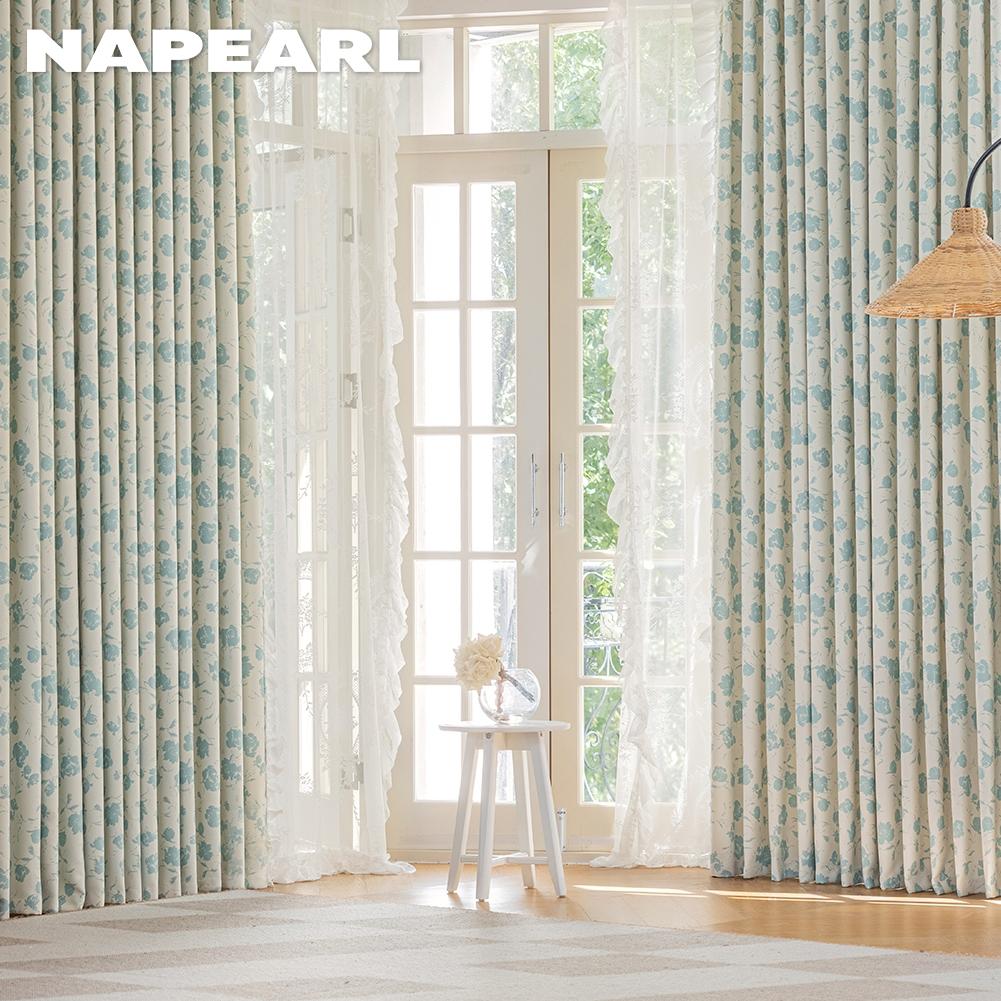 1PC NAPEARL 70-80% zaciemniające romantyczne francuskie róże nadrukowane marszczone wygodne zasłony do sypialni salonu wystrój domu