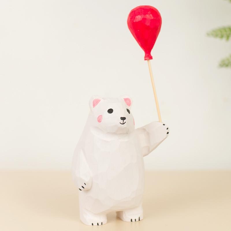 

Wooden Craft Bear Holding Balloon Home Decor Gift For Kids And Friends