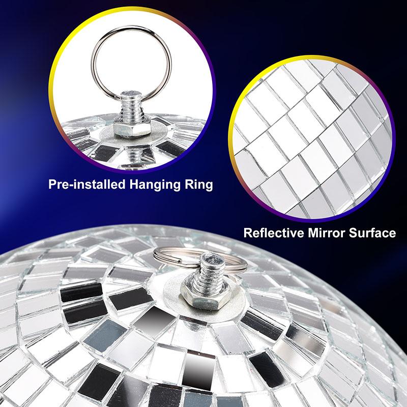 Bola de Espejo 20cm Bolas Reflectantes Colgantes Bola de Espejo Disco Adornos Decoración de Árbol de Navidad para Decoración de Fiesta en Casa Escenario