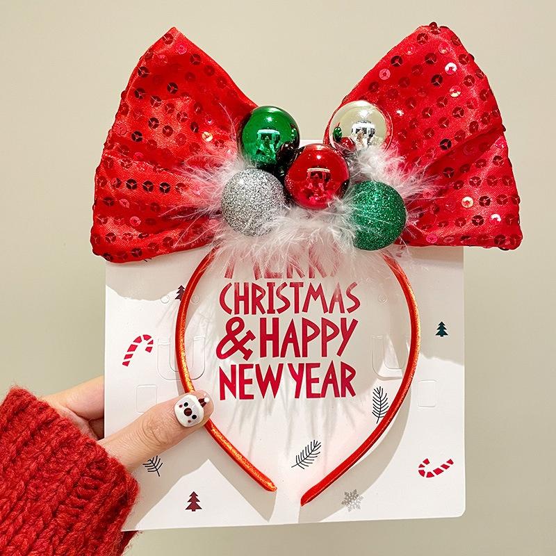 Kawaii Christmas Headband Cute Cartoon Bow Christmas Tree Hairband Festival Party Sweet Hair Accessories Girl Christmas Gift