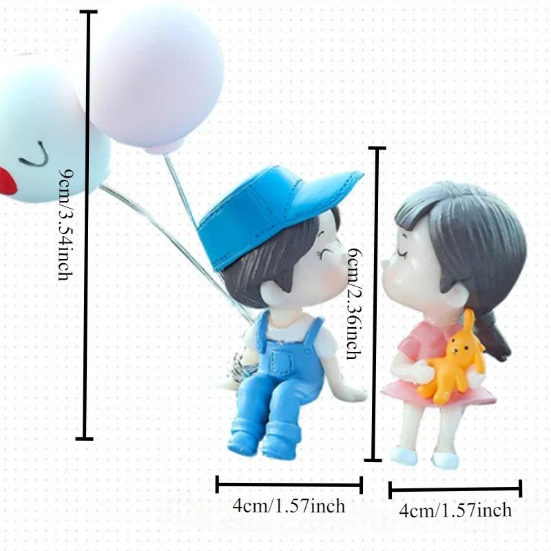 1Pc Cute Cartoon Couples Action Ornament - Cute Lovely Car Dashboard Decoration: Anti-Scratch Accessories For Cars