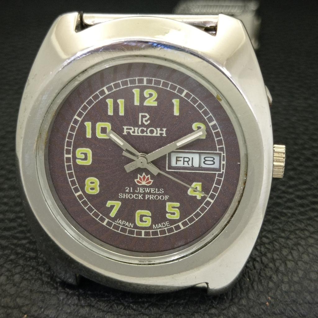 Ricoh R31 AUTOMATIC JAPAN MENS VINTAGE BROWN COLOR DIAL WATCH A701951-5 R207-a701951