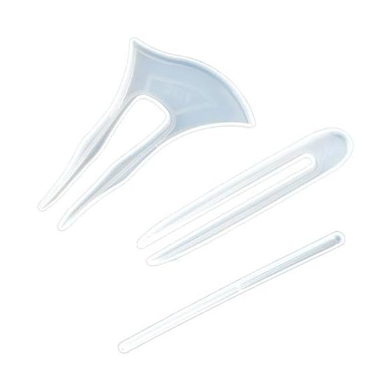 TVETE Hairpin Resin Silicone Mold Set (3 pcs) - DIY Hair Stick Craft Kit for U-Shaped, Bat-Shaped, and Hairpin-Shaped Kanzashi. Perfect for UV Resin,