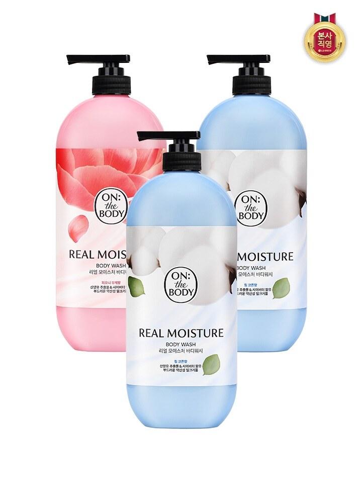 

ON THE BODY Real Moisture Body Wash 900g X 3 (2 Warm Cotton + 1 Peony)