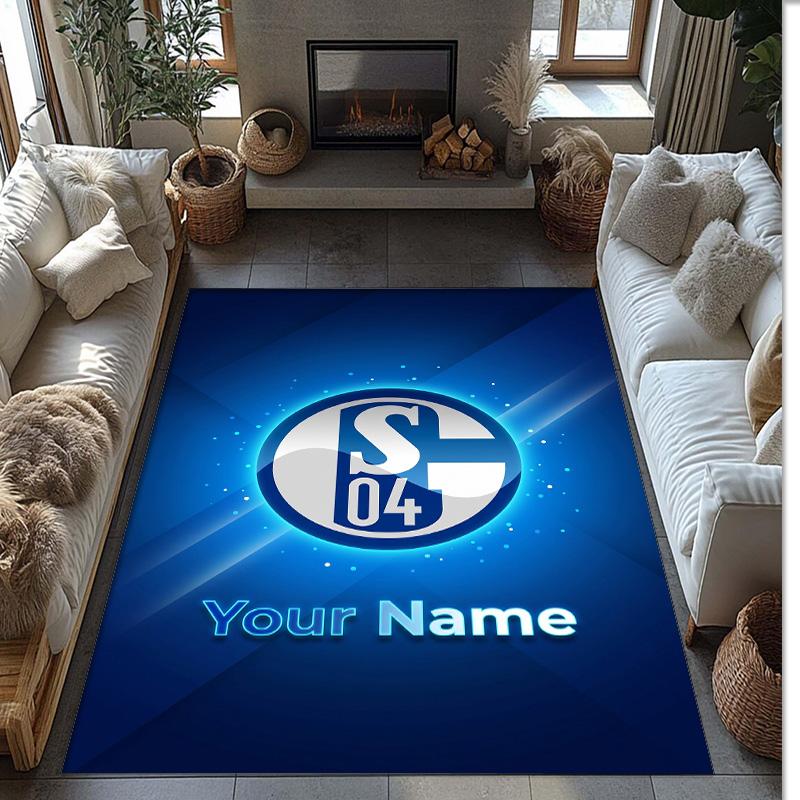 Tappeto in Velluto di Cristallo Stampato Schalke 04 FC Tappeto Antiscivolo in Velluto di Cristallo Per Divano Camera da Letto Decorazione Interna per la Casa