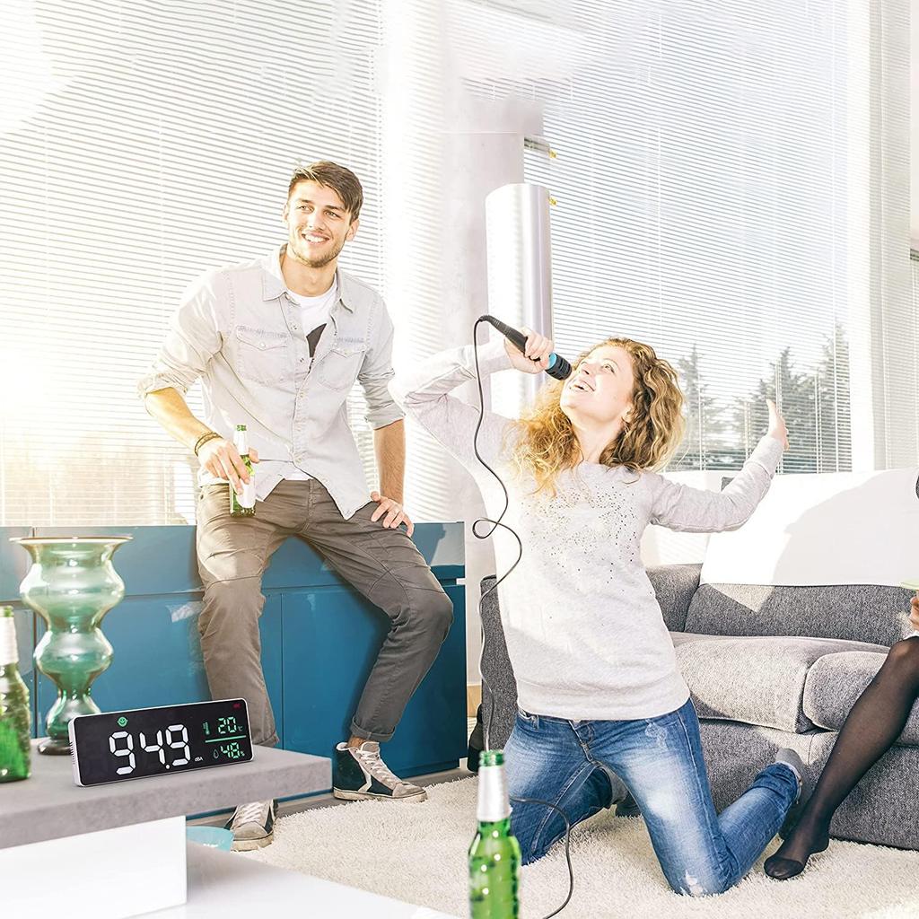 ANRIS Sound Level Large LED Decibel Measurement Range and Humidity Digital Noise Classroom Sound Level Sound Pressure Decibel Meter Meter,