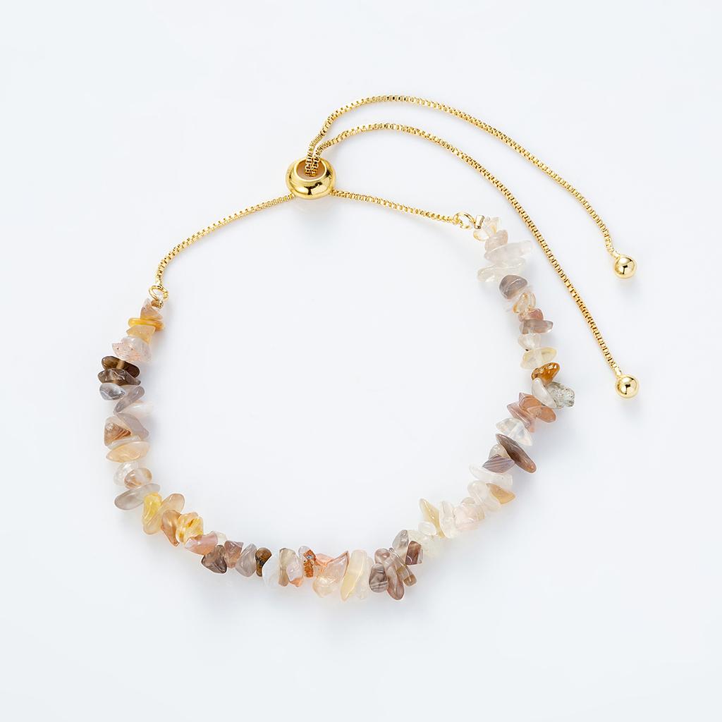 Natürlicher Stein Perlen Schiebeschnallen Armband für Damen Mode Handgewebt Verstellbar Sommer Party Strand Schmuck Geschenk Armband