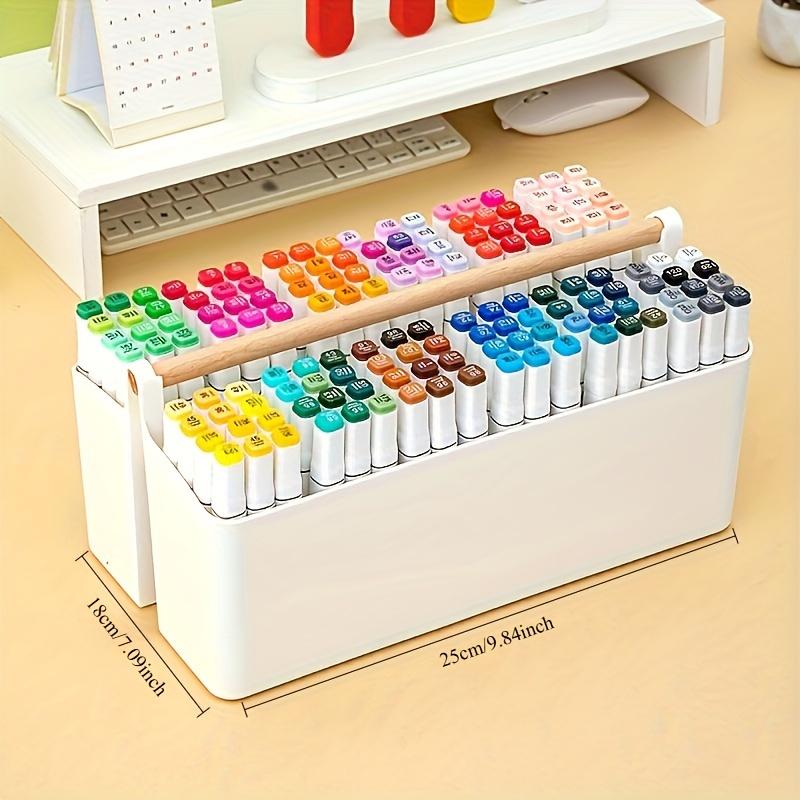 1pc Large Adjustable Plastic Storage Caddy with Handle - Portable Organizer for Art Supplies, Crafts, Colored Pencils, Makeup