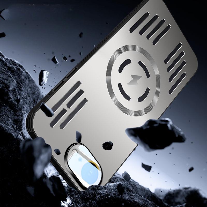 Case For iPhone 16e Metal Heat Dissipation Shockproof Magnetic Case For iPhone 16 E 15 14 Plus 13 12 Pro Max Magsafe Aluminium Alloy Hard Cover