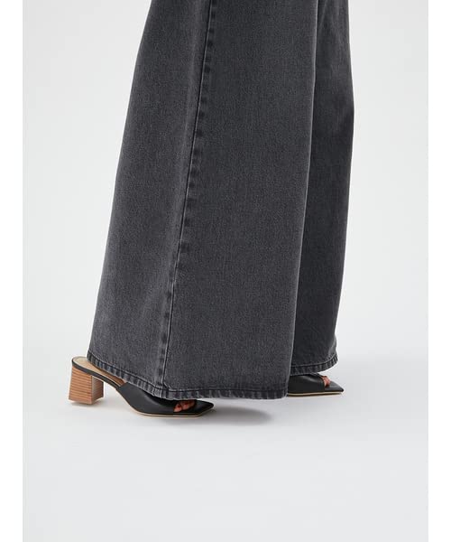 FRAY I.D. Women's High-Waisted Wide Denim Pants FWFP231084, Black