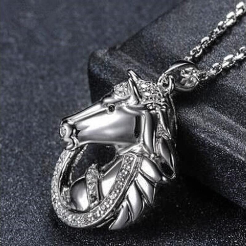 Neue Heiße Verkaufende Mode Herren Personalisierte Kreative Design Trendige Diamant Pferde Anhänger Halskette