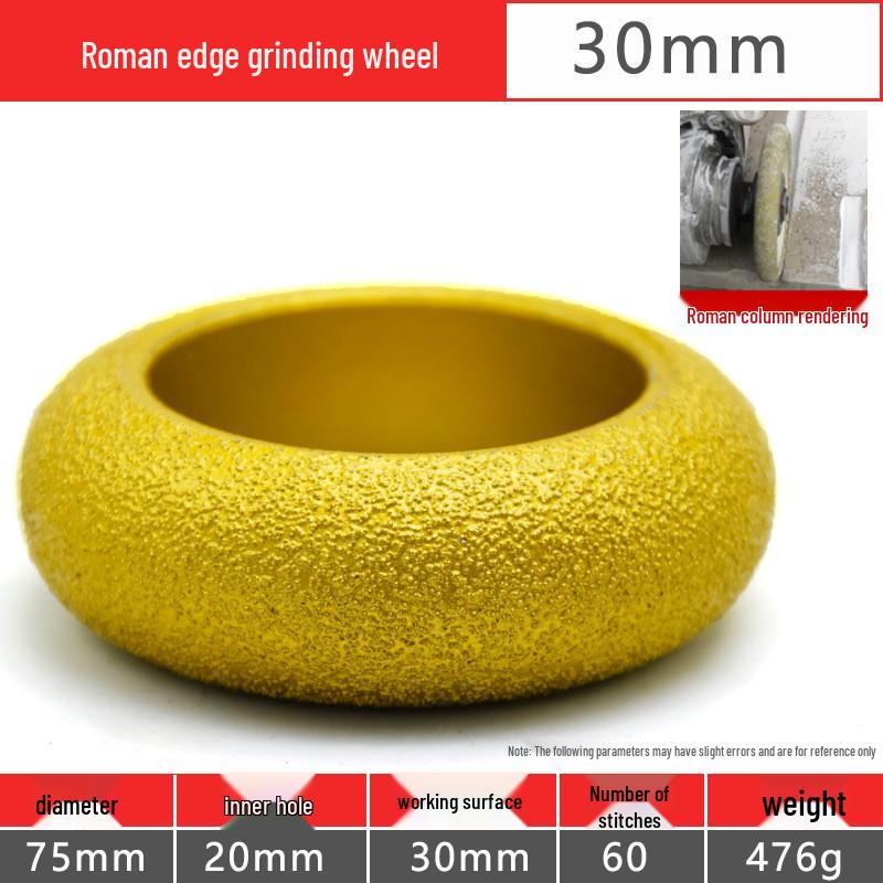 Brazed Diamond Flat Angle Grinder for Roman Column Quartz Stone & Ceramic Tile Edge Grooving.