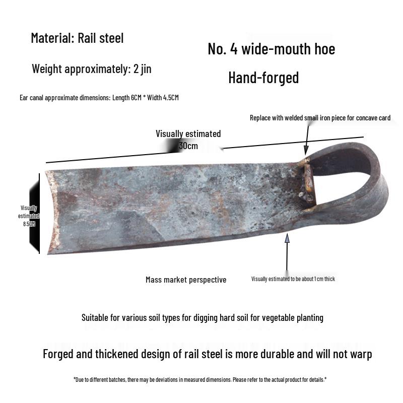 Forged Steel Blacksmith Hoe for Planting & Digging