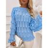 Solid Cut Out Knitted Pullover Sweater, Elegant Flared Sleeve Sweater, Women's Clothing