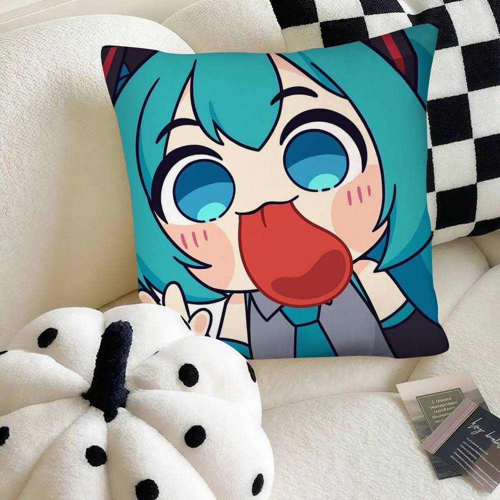 CuteMMikukawaii Pillow Case Fashion Square Pillowcase Bedroom Sofa Room Ins Decoration Leisure