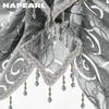 1PC NAPEARL European Style Light Luxury Retro Jacquard Valance Bead Border Curtain Head for Bedroom Living Room Window Decoration Home Decor