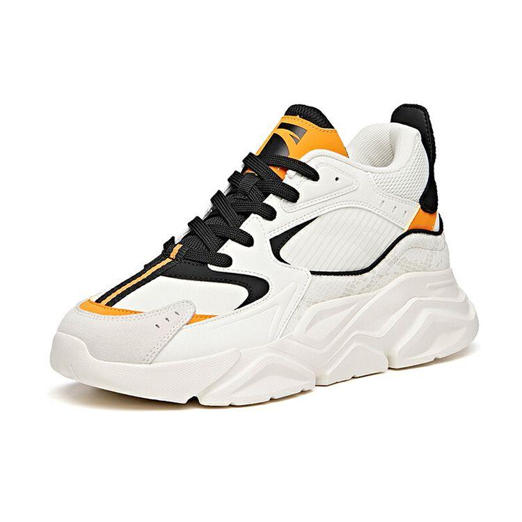 Anta Lifestyle Series Breathable Wear-Resistant Non-Slip Low-Top Dad Shoes Men sneaker Black White Yellow 912048821-2