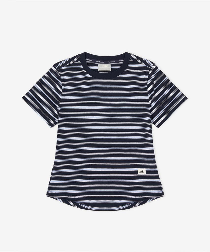 Nyuballanseu Nbneg2W442 / Women Essential Fitted Striped Short Sleeve Tee (Navy)