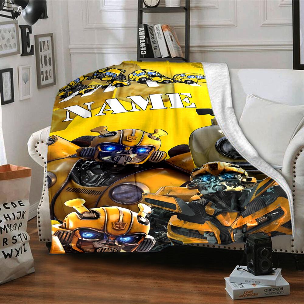 Customiz Name Personality Gundam Blanket Soft &Warm Sofa Office Bed Travel Lunch Break Blanket, Gift Suitable All Seasons