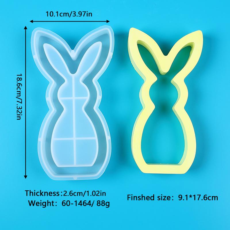 Bunny Candle Silicone Resin Mold for Easter Rabbit Candlestick Plaster Soap Ornaments Casting Making Home Decor