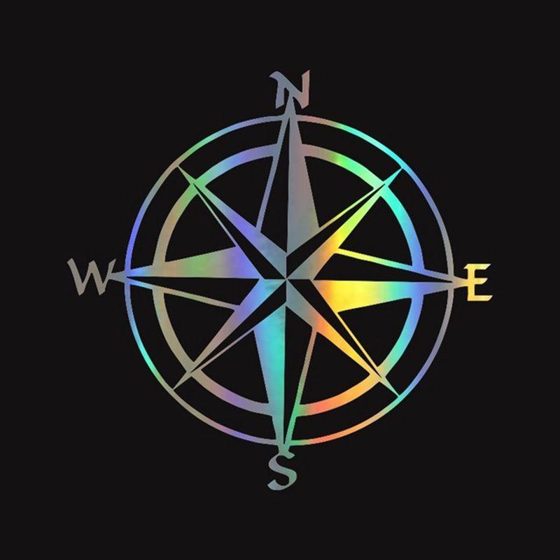 Three Ratels Car Sticker NSWE Compass Funny Car Decal Reflective 3D Stickers On Car Warning Sign Vinyl Car Styling Accessories