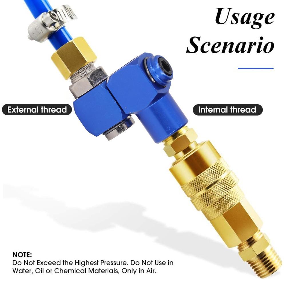 4PCS 1/4in NPT Thread Air Hose Connector 150PSI Rated Pneumatic Tool Adapter Pneumatic Tools