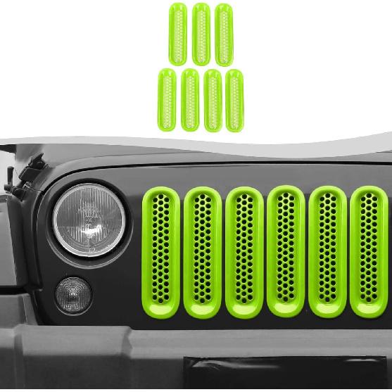 Mesh Grill Ert Grille Erts Cover Fit For 2007-2018 Jeep Wrangler JK JKU(Green)