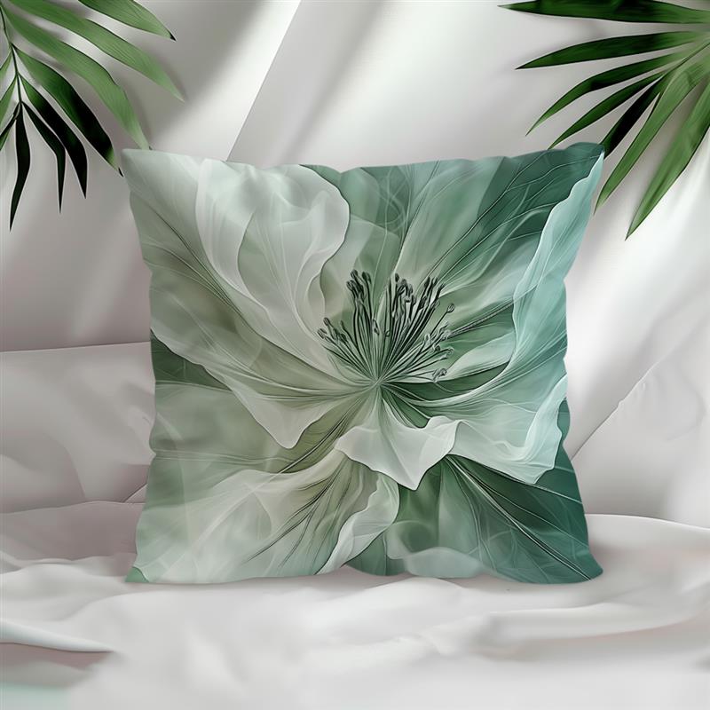 Green Watercolor Flowers Decorative Cushions Pillowcase Cushion Cover Throw Pillow Sofa Decoration Pillowcover Home Decor