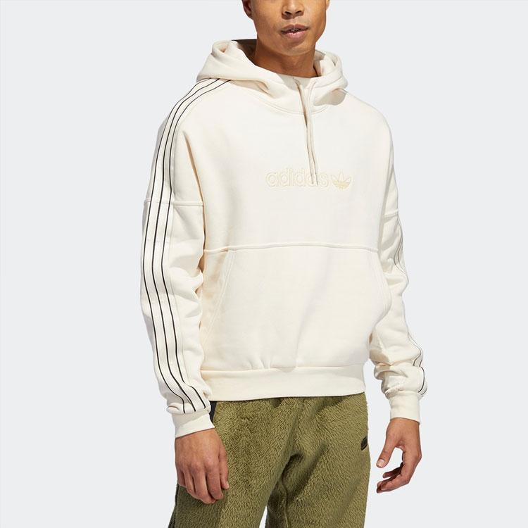 Adidas Originals Trefoil Stripe Solid Hoodie Men Hoodie Off-White H31285